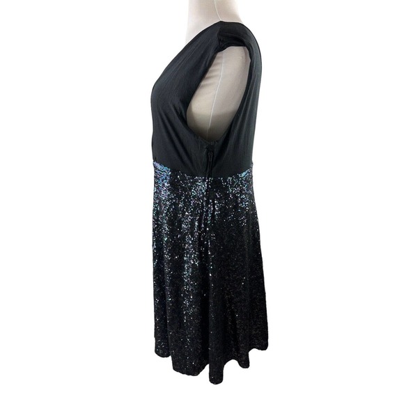 Torrid Special Occasion Black Sequin Skater Dress Black Women's Plus Size 24 - Picture 5 of 10